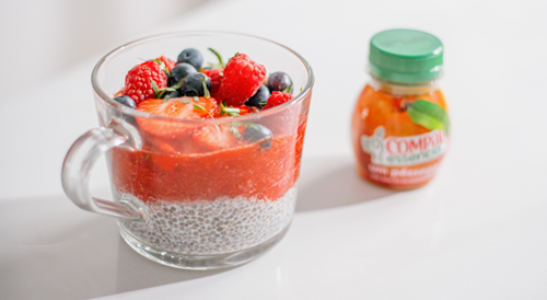 Pudim de chia com Frutos Vermelhos 
