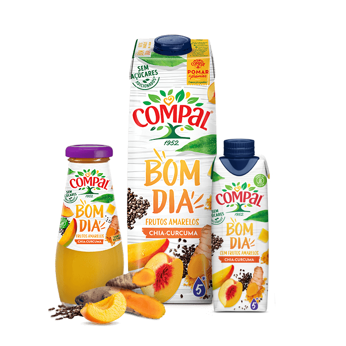 Sumos e Néctares Bom dia Frutos amarelos chia curcuma